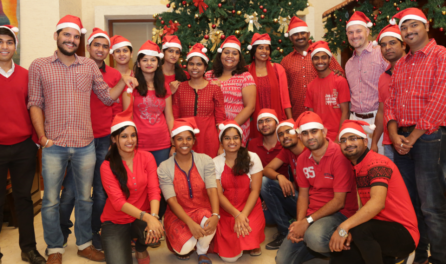 IT Entwicklungszentrum Indien Team Christmas 2015